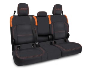 Jeep Gladiator JT Rear Bench Cover - PRP Seats - With Armrest - Black/Orange - `20-`27